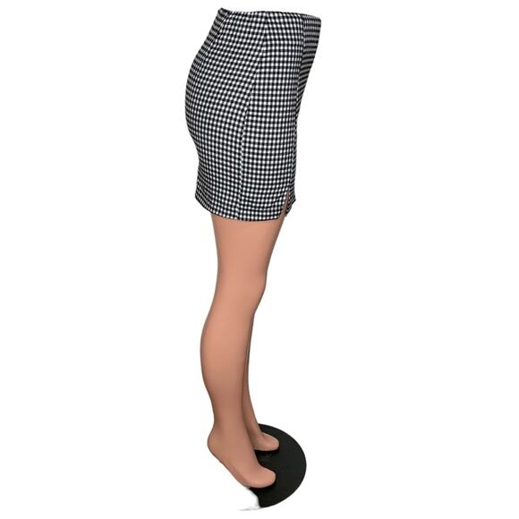Eyeshadow Mini Skirt Houdstooth Plaid Black and White Size 3 Junior - Picture 3 of 10